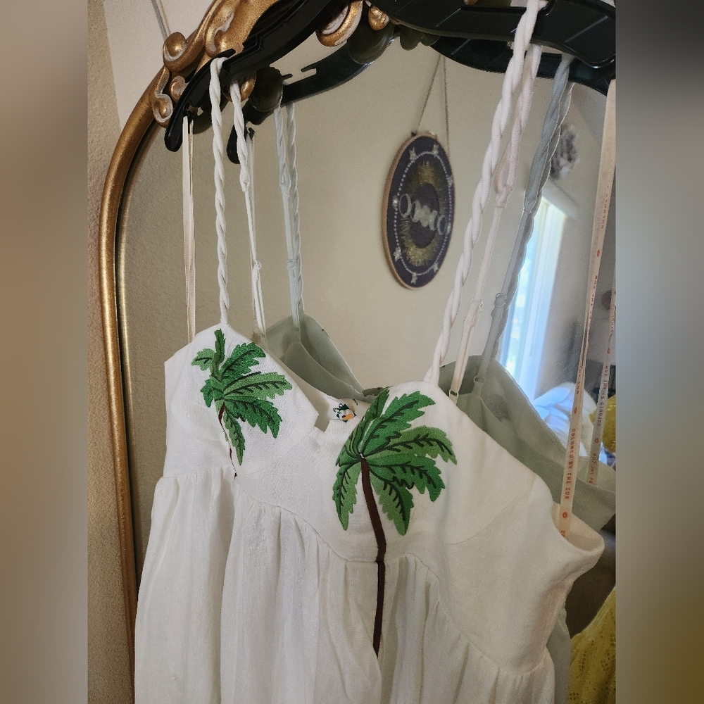 Farm Rio Coconut Tree Embroidered Maxi Dress, XL - Picture 5 of 17